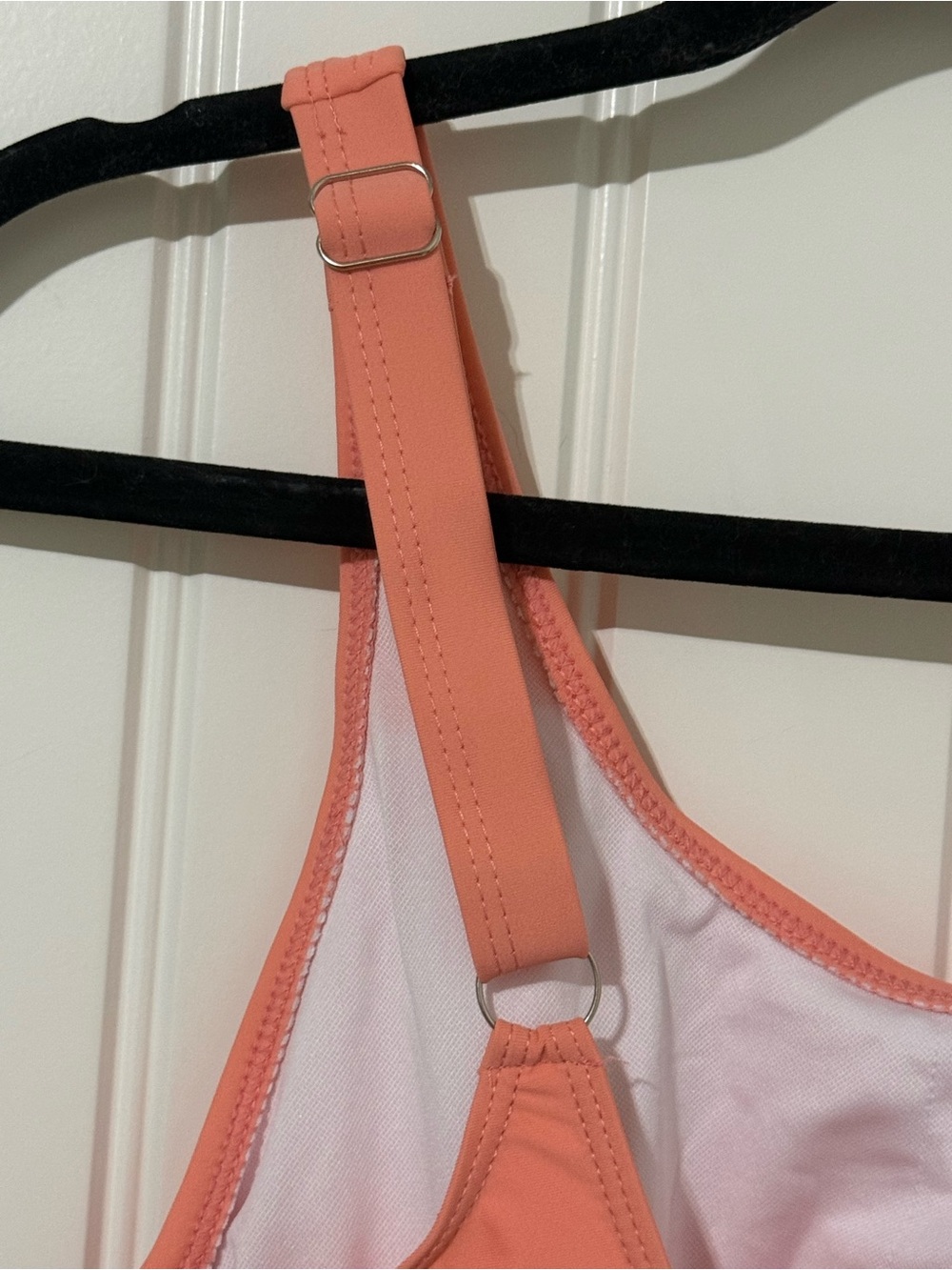 Coral Tie-Front One-Piece Swimsuit with Spot Print - Picture 3 of 6